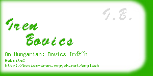 iren bovics business card